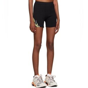 Heron Preston Flames Biker Shorts Streetwear Activewear Black Size XS 5” Inseam